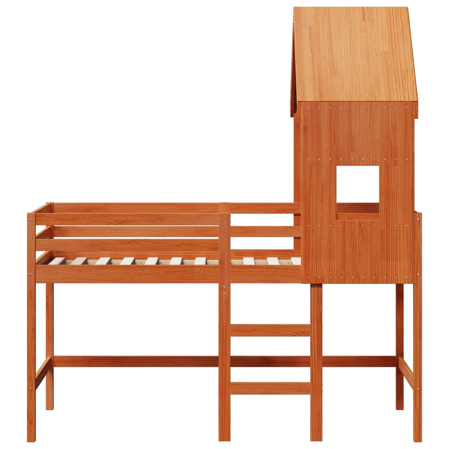 vidaXL Loft Bed Frame Wax Brown 90 x 190 cm Solid Pine Wood