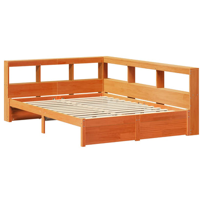 vidaXL Bookcase Bed 2 pcs Wax Brown 200 x 140 cm Solid Pine Wood