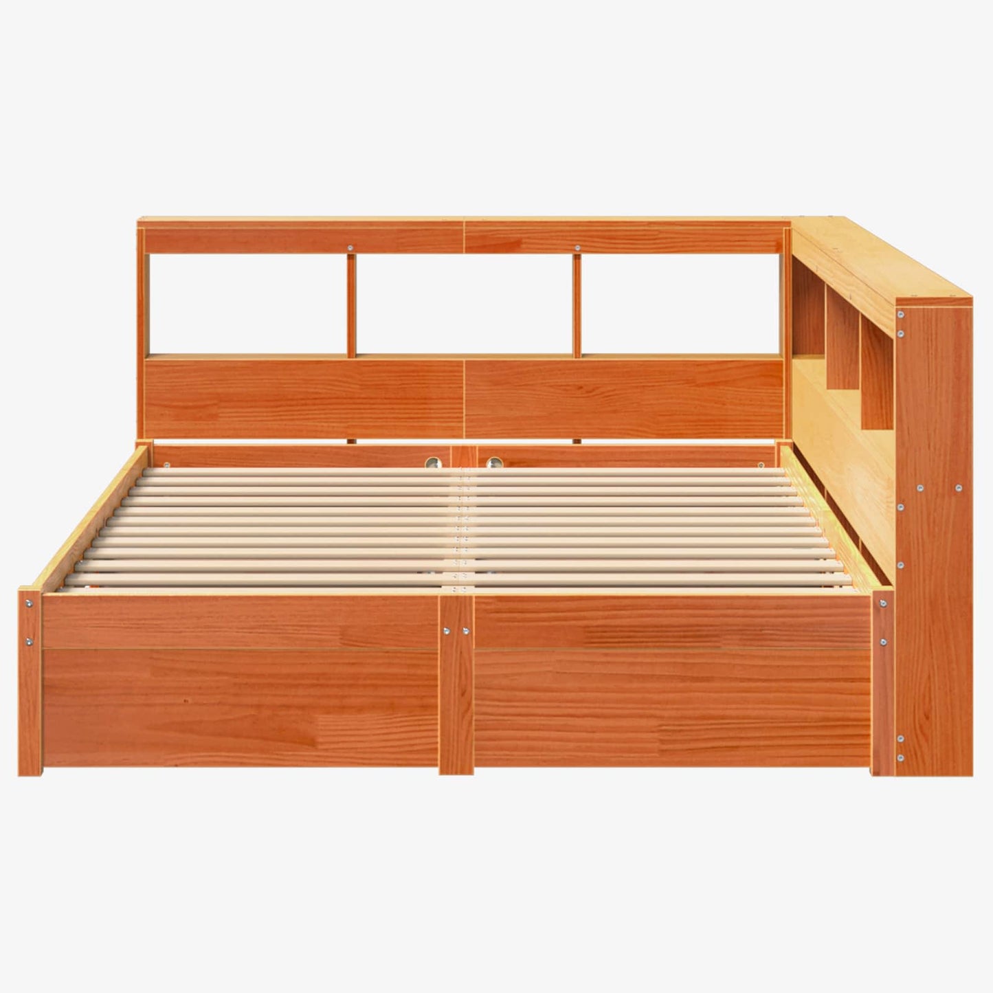 vidaXL Bookcase Bed 2 pcs Wax Brown 200 x 140 cm Solid Pine Wood