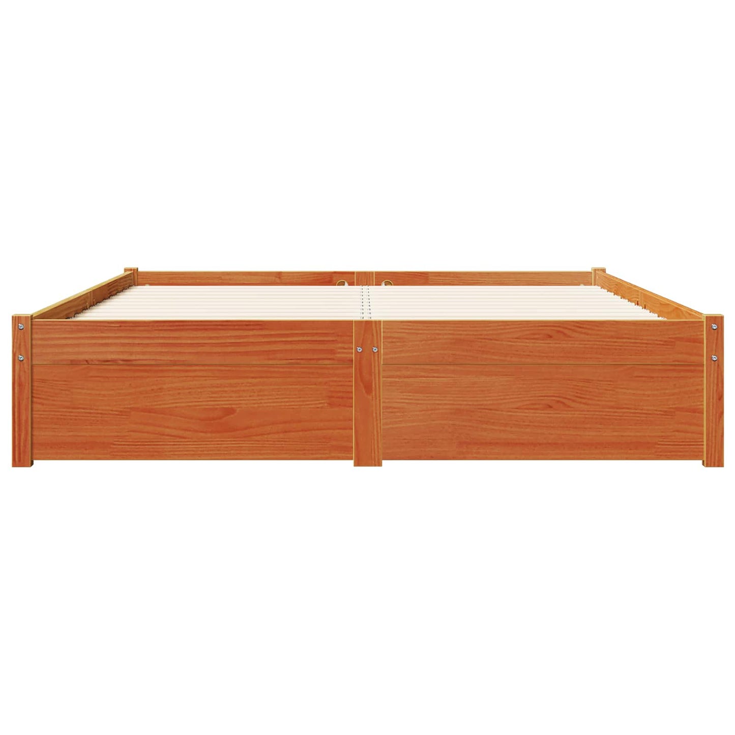 vidaXL Bed Frame with Drawer Wax Brown 150 x 200 cm Solid Pine Wood
