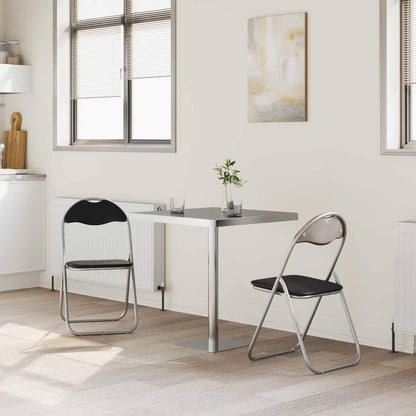 vidaXL Folding Chair 2 pcs Black and Grey 48 x 43.5 x 81 cm