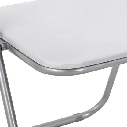 vidaXL Folding Chair 2 pcs White and Grey 48 x 43.5 x 81 cm