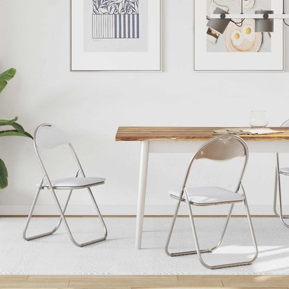 vidaXL Folding Chair 2 pcs White and Grey 48 x 43.5 x 81 cm