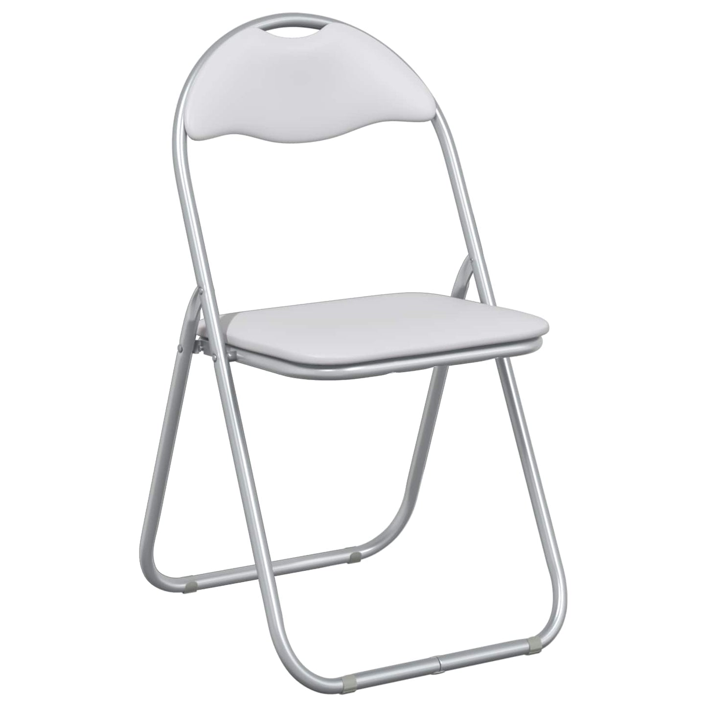 vidaXL Folding Chair 2 pcs White and Grey 48 x 43.5 x 81 cm
