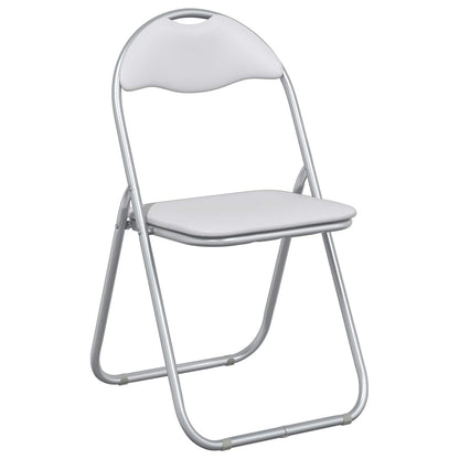 vidaXL Folding Chair 2 pcs White and Grey 48 x 43.5 x 81 cm