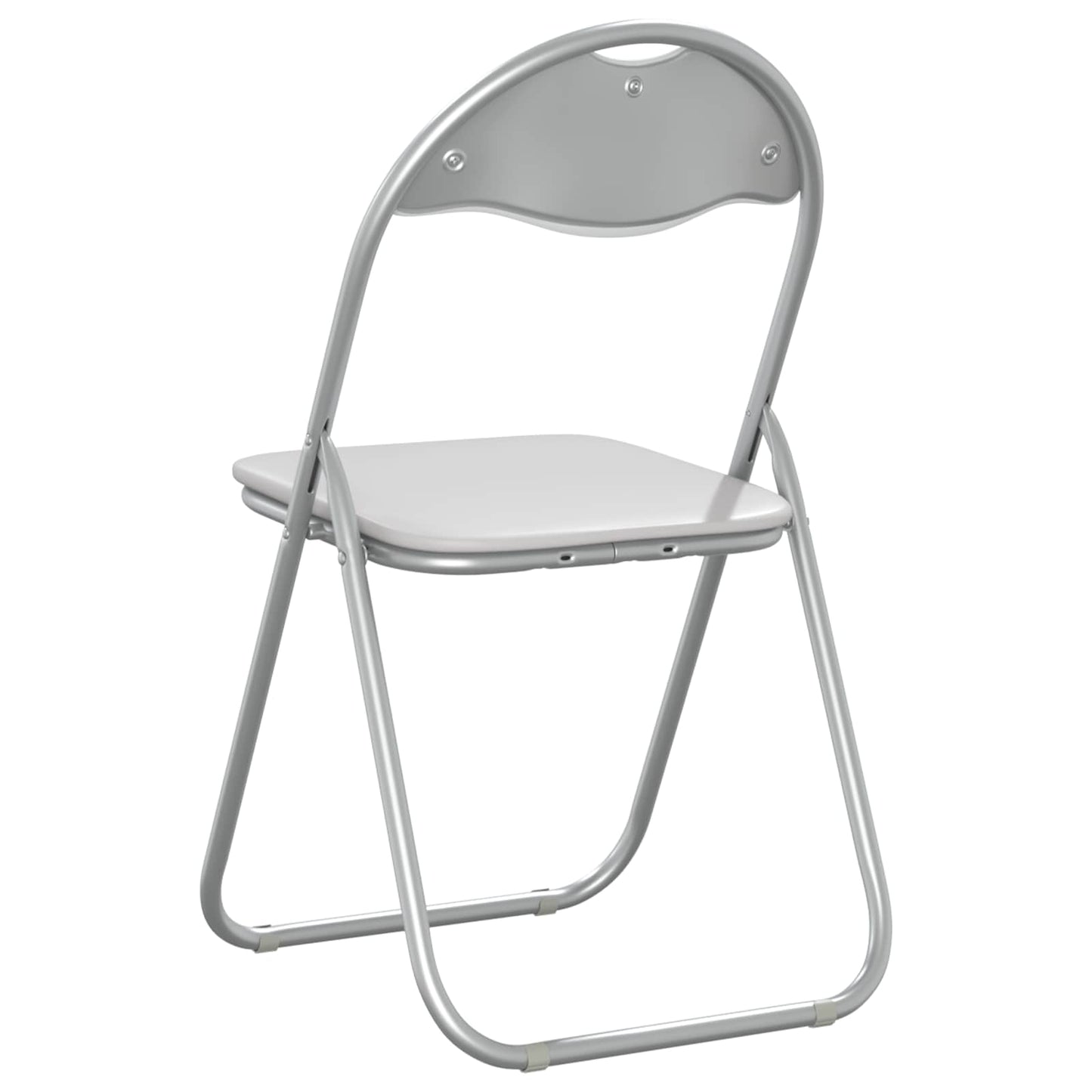vidaXL Folding Chair 2 pcs White and Grey 48 x 43.5 x 81 cm