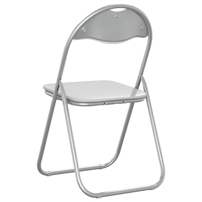 vidaXL Folding Chair 2 pcs White and Grey 48 x 43.5 x 81 cm