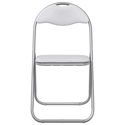 vidaXL Folding Chair 2 pcs White and Grey 48 x 43.5 x 81 cm