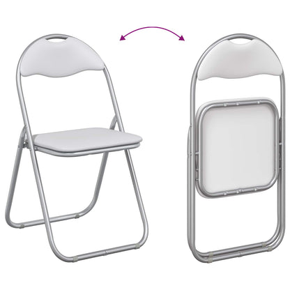 vidaXL Folding Chair 2 pcs White and Grey 48 x 43.5 x 81 cm