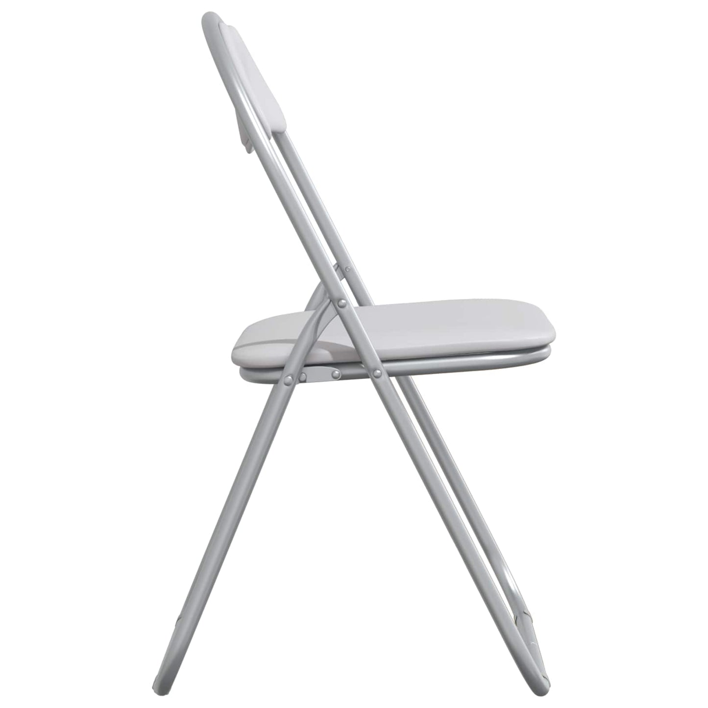 vidaXL Folding Chair 2 pcs White and Grey 48 x 43.5 x 81 cm