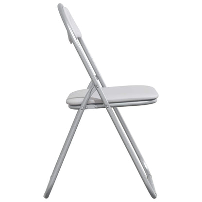 vidaXL Folding Chair 2 pcs White and Grey 48 x 43.5 x 81 cm