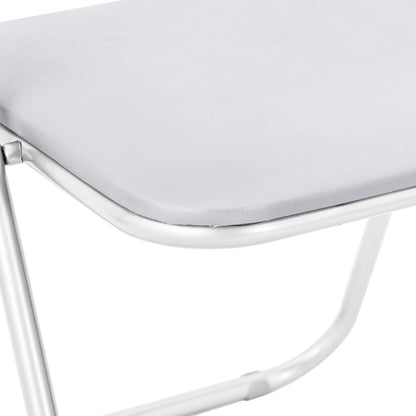 vidaXL Folding Chair 2 pcs White and Grey 48 x 43.5 x 81 cm