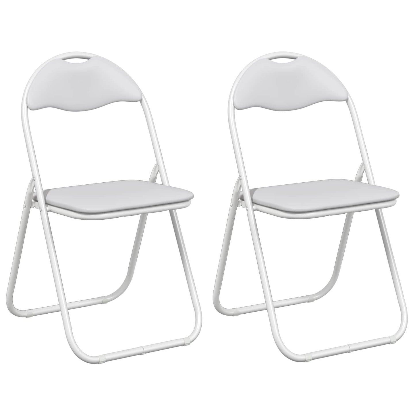 vidaXL Folding Chair 2 pcs White and Grey 48 x 43.5 x 81 cm