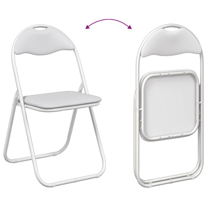 vidaXL Folding Chair 2 pcs White and Grey 48 x 43.5 x 81 cm