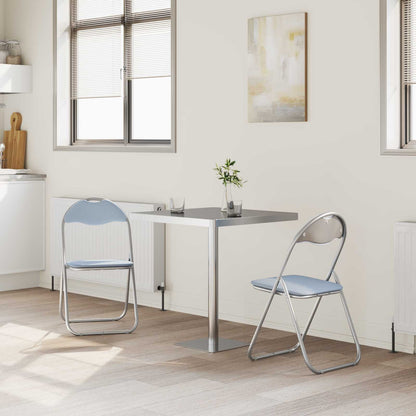 vidaXL Folding Chair 2 pcs Grey 48 x 43.5 x 81 cm Faux Leather