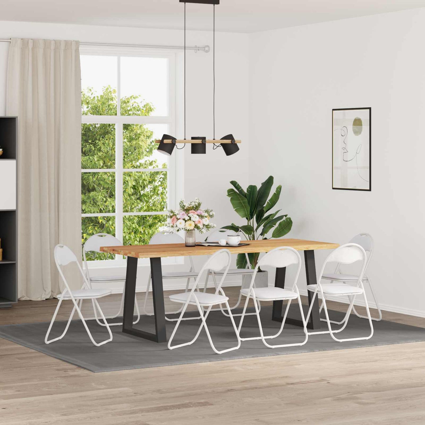 vidaXL Folding Chair 8 pcs White 48 x 43.5 x 81 cm Faux Leather