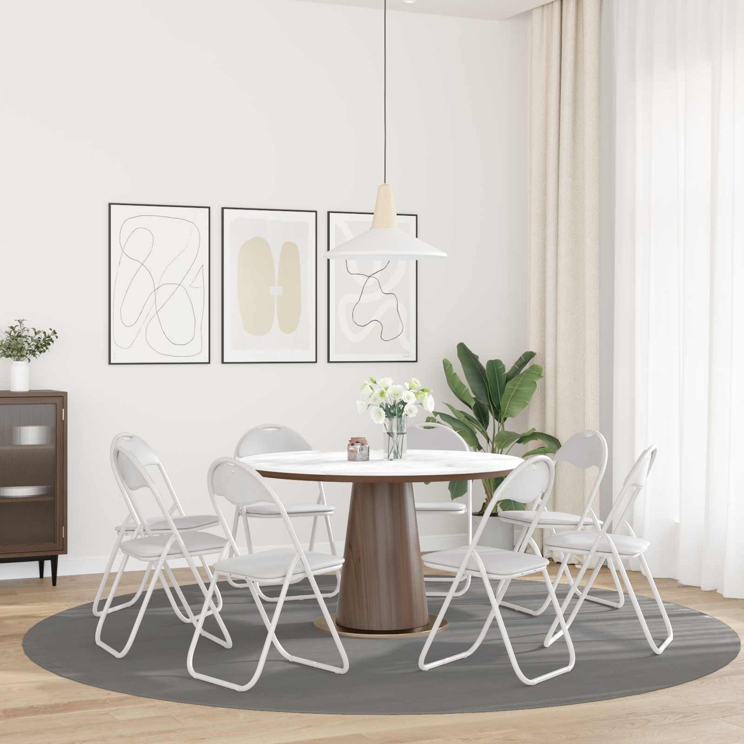vidaXL Folding Chair 8 pcs White 48 x 43.5 x 81 cm Faux Leather