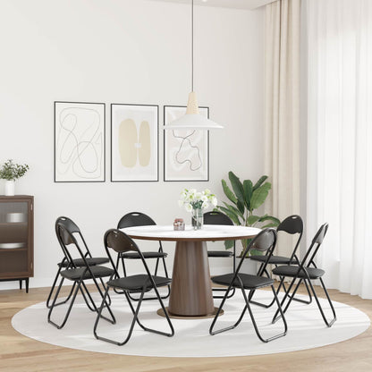 vidaXL Folding Chair 8 pcs Black 48 x 43.5 x 81 cm Faux Leather