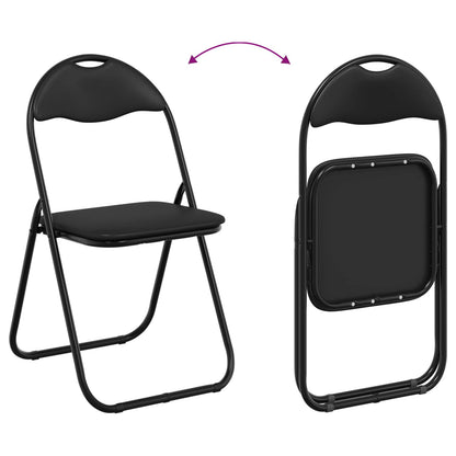 vidaXL Folding Chair 8 pcs Black 48 x 43.5 x 81 cm Faux Leather