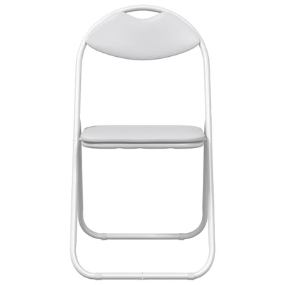 vidaXL Folding Chair 2 pcs White 48 x 43.5 x 81 cm Faux Leather