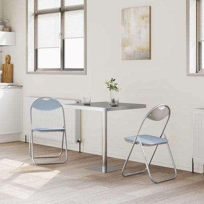 vidaXL Folding Chair 2 pcs Grey 48 x 43.5 x 81 cm Faux Leather