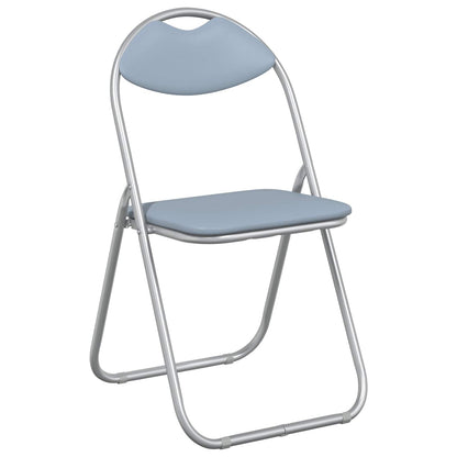 vidaXL Folding Chair 2 pcs Grey 48 x 43.5 x 81 cm Faux Leather