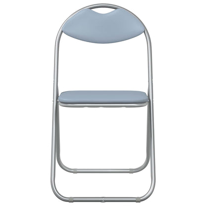 vidaXL Folding Chair 2 pcs Grey 48 x 43.5 x 81 cm Faux Leather
