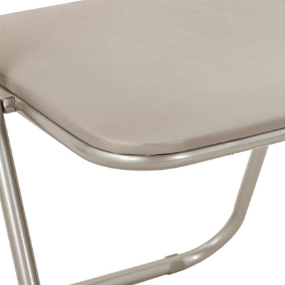 vidaXL Folding Chair 2 pcs Sand 48 x 43.5 x 81 cm Faux Leather