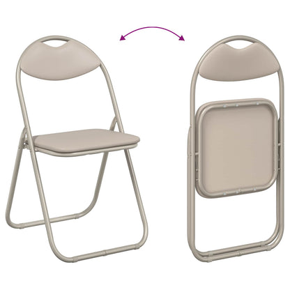 vidaXL Folding Chair 2 pcs Sand 48 x 43.5 x 81 cm Faux Leather