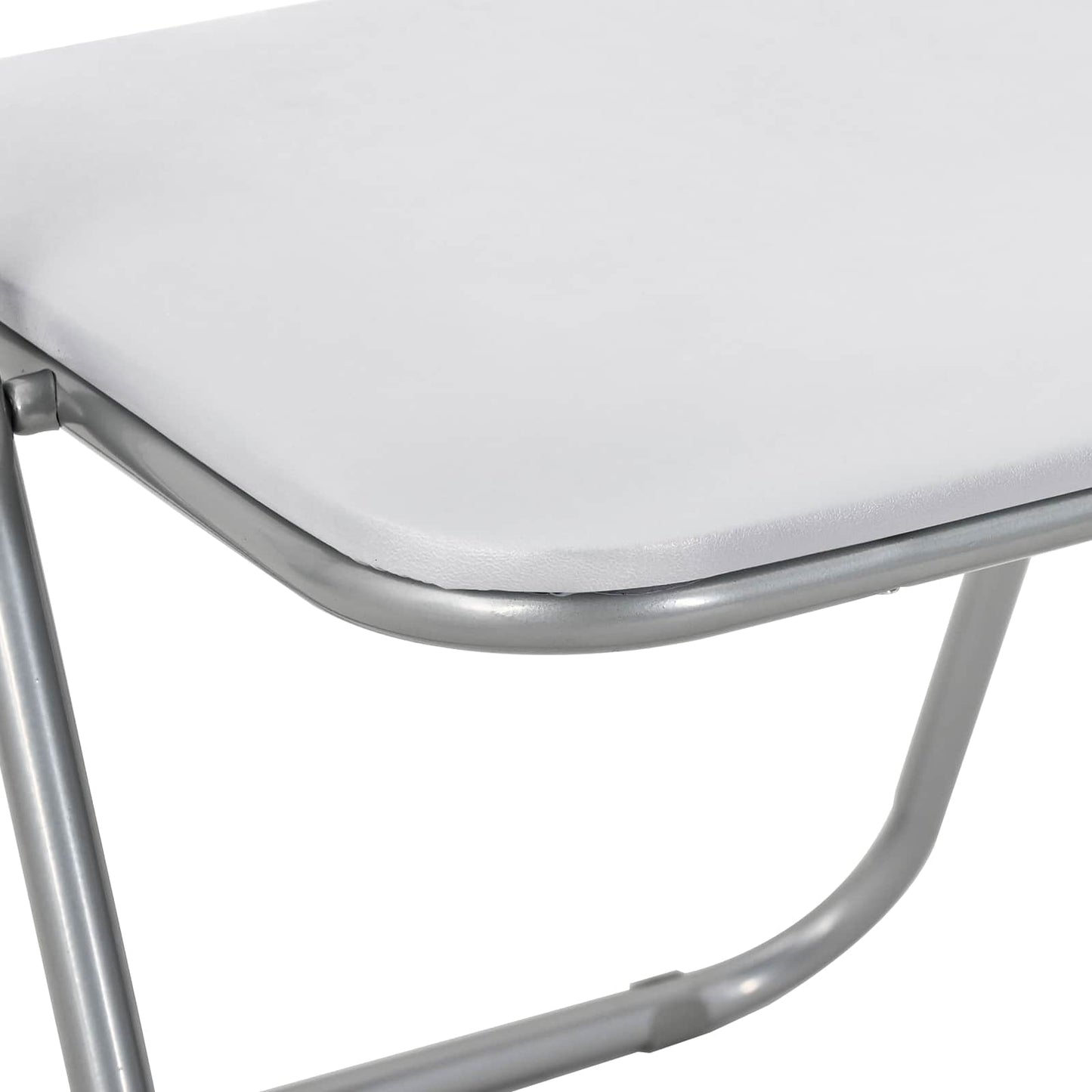 vidaXL Folding Chair 8 pcs White and Grey 48 x 43.5 x 81 cm