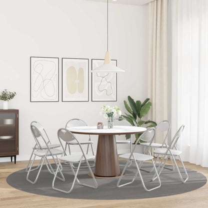 vidaXL Folding Chair 8 pcs White and Grey 48 x 43.5 x 81 cm