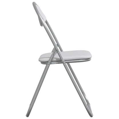 vidaXL Folding Chair 8 pcs White and Grey 48 x 43.5 x 81 cm