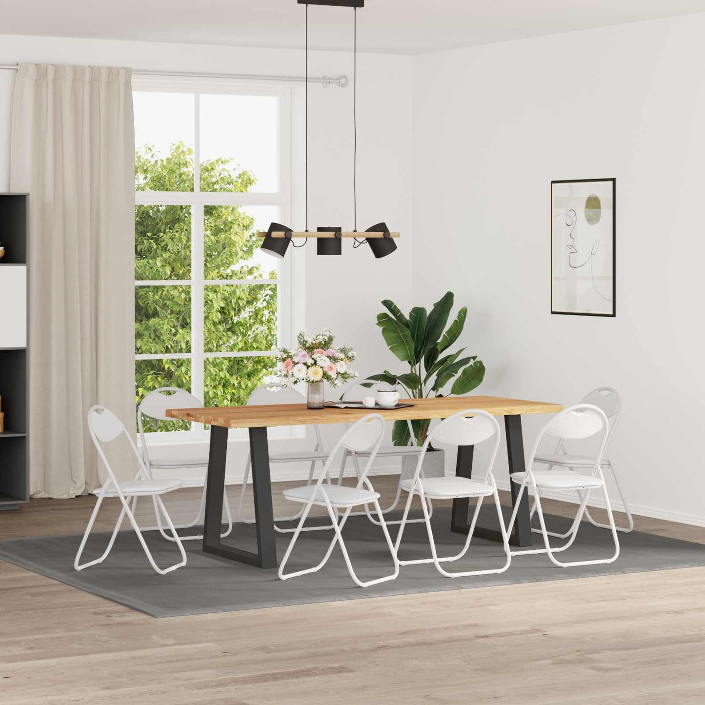 vidaXL Folding Chair 8 pcs White 48 x 43.5 x 81 cm Faux Leather