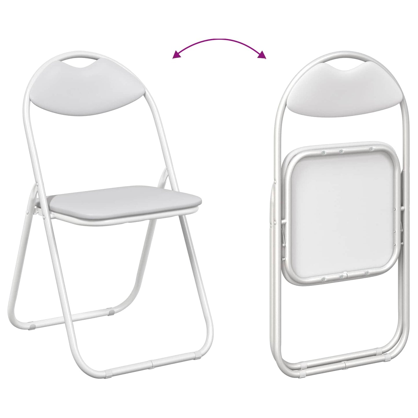 vidaXL Folding Chair 8 pcs White 48 x 43.5 x 81 cm Faux Leather