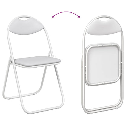 vidaXL Folding Chair 8 pcs White 48 x 43.5 x 81 cm Faux Leather