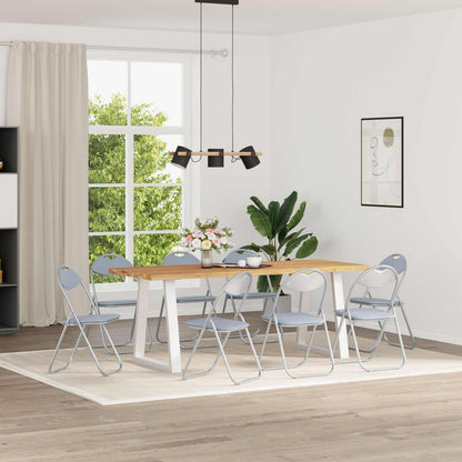 vidaXL Folding Chair 8 pcs Grey 48 x 43.5 x 81 cm Faux Leather