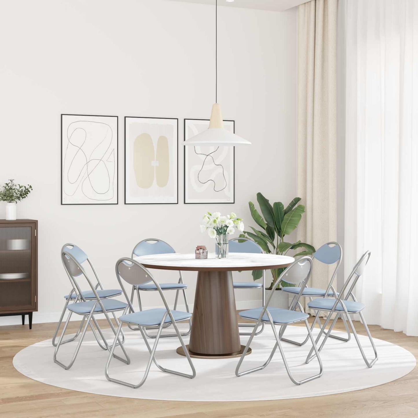 vidaXL Folding Chair 8 pcs Grey 48 x 43.5 x 81 cm Faux Leather