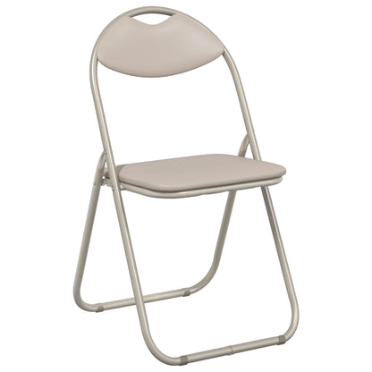 vidaXL Folding Chair 8 pcs Sand 48 x 43.5 x 81 cm Faux Leather