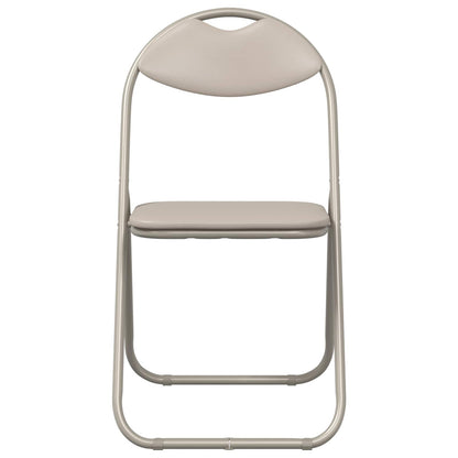 vidaXL Folding Chair 8 pcs Sand 48 x 43.5 x 81 cm Faux Leather