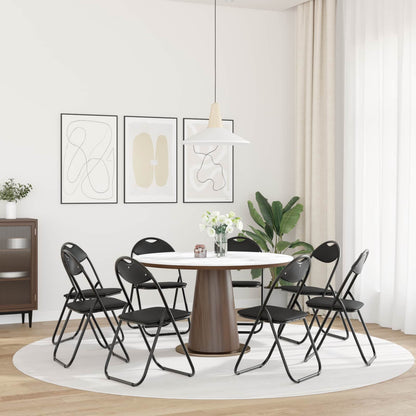 vidaXL Folding Chair 8 pcs Black 48 x 43.5 x 81 cm Faux Leather