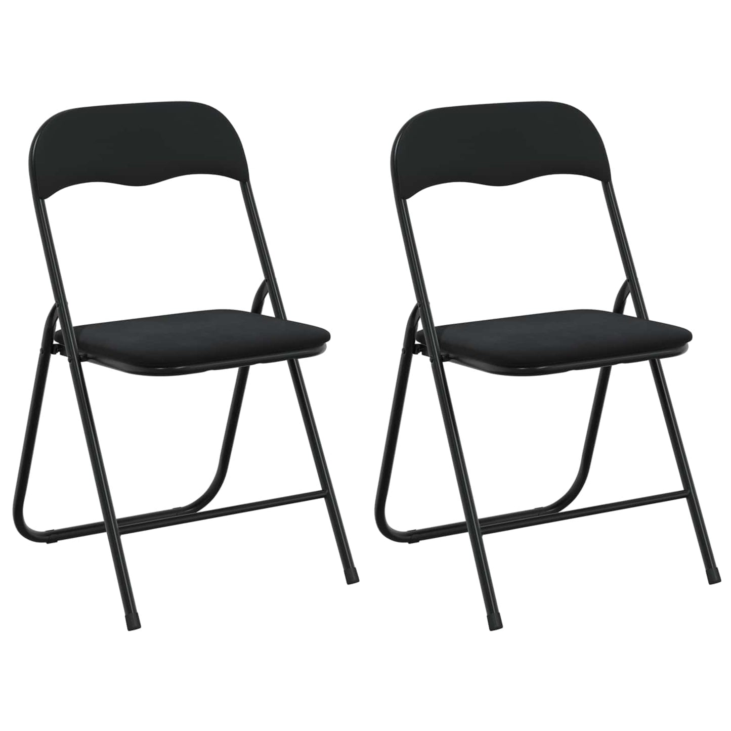 vidaXL Folding Chair 2 pcs Black 48 x 44 x 78 cm Velvet