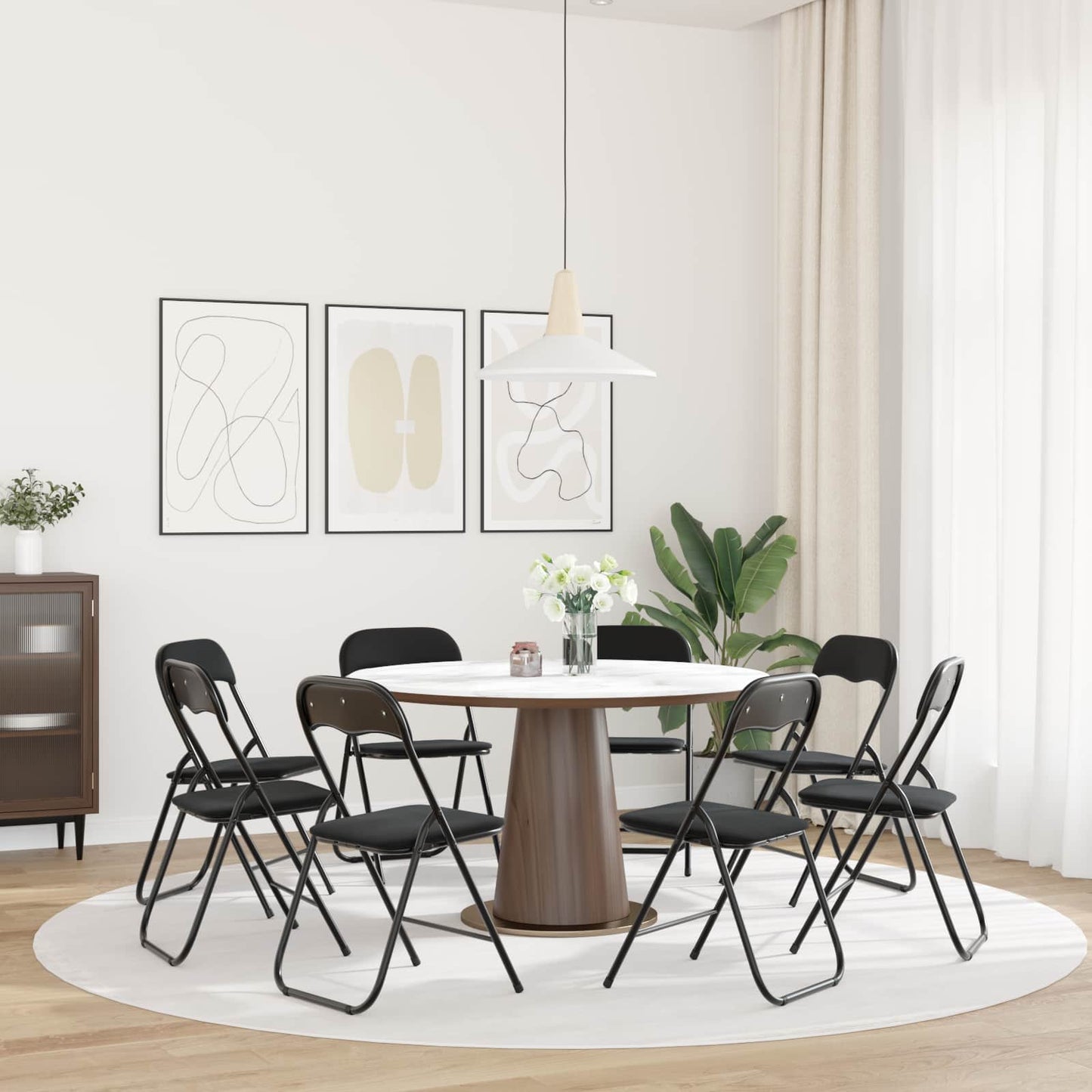 vidaXL Folding Chair 8 pcs Black 48 x 44 x 78 cm Velvet