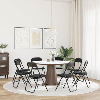 vidaXL Folding Chair 8 pcs Black 48 x 44 x 78 cm Velvet