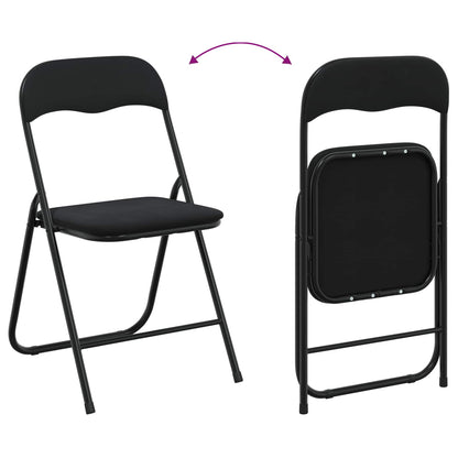 vidaXL Folding Chair 8 pcs Black 48 x 44 x 78 cm Velvet