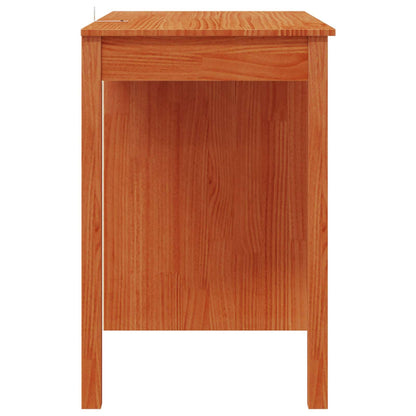 vidaXL Desk with Drawer Wax Brown 100 x 50 x 74 cm Solid Pine Wood
