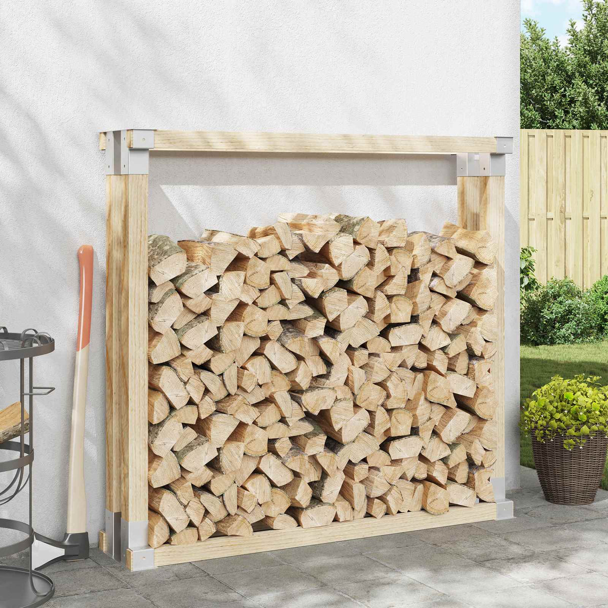 vidaXL Firewood Stack Aid 12 pcs Silver 34 x 10 x 15 cm Steel