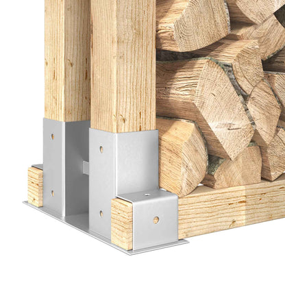 vidaXL Firewood Stack Aid 12 pcs Silver 34 x 10 x 15 cm Steel