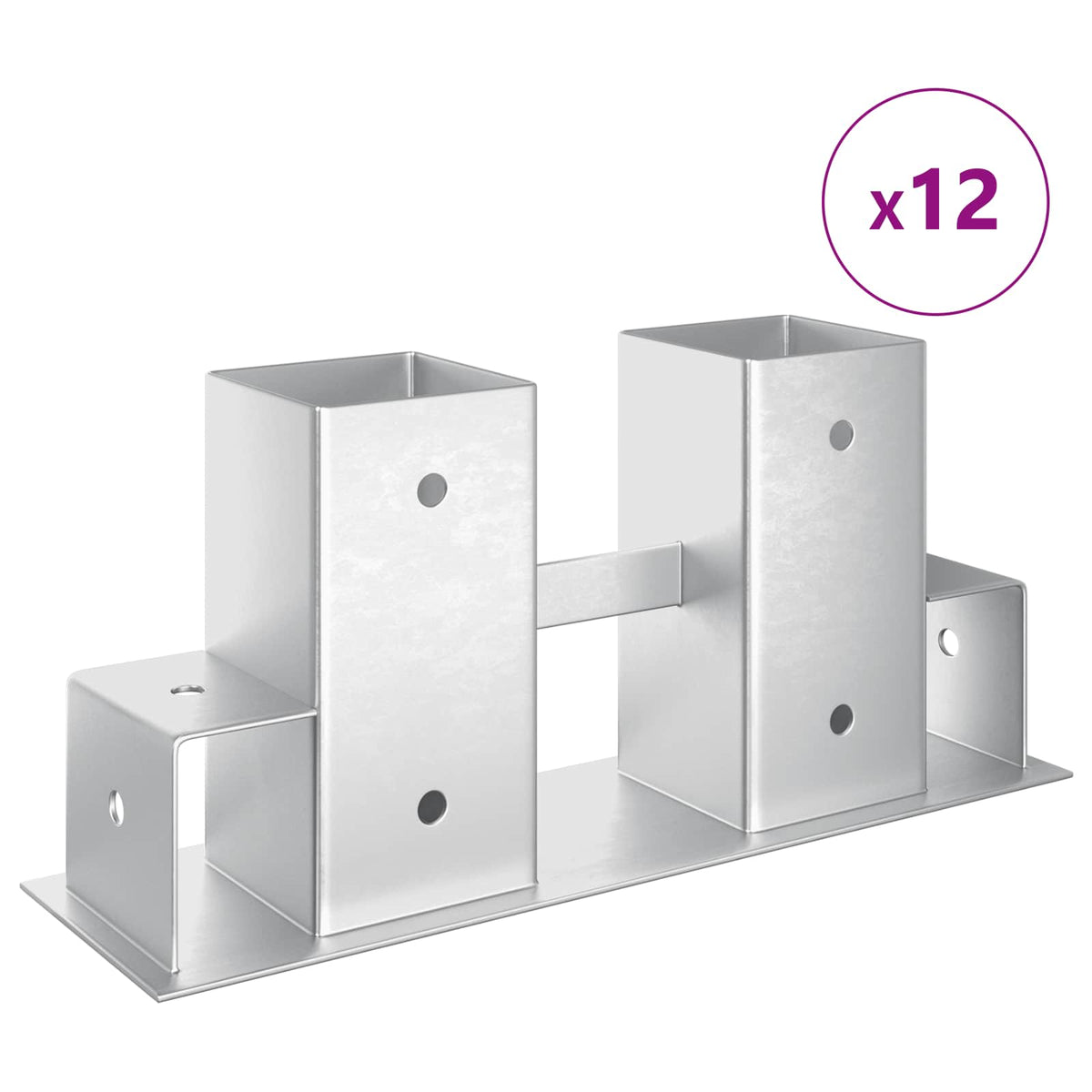 vidaXL Firewood Stack Aid 12 pcs Silver 34 x 10 x 15 cm Steel