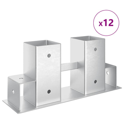 vidaXL Firewood Stack Aid 12 pcs Silver 34 x 10 x 15 cm Steel