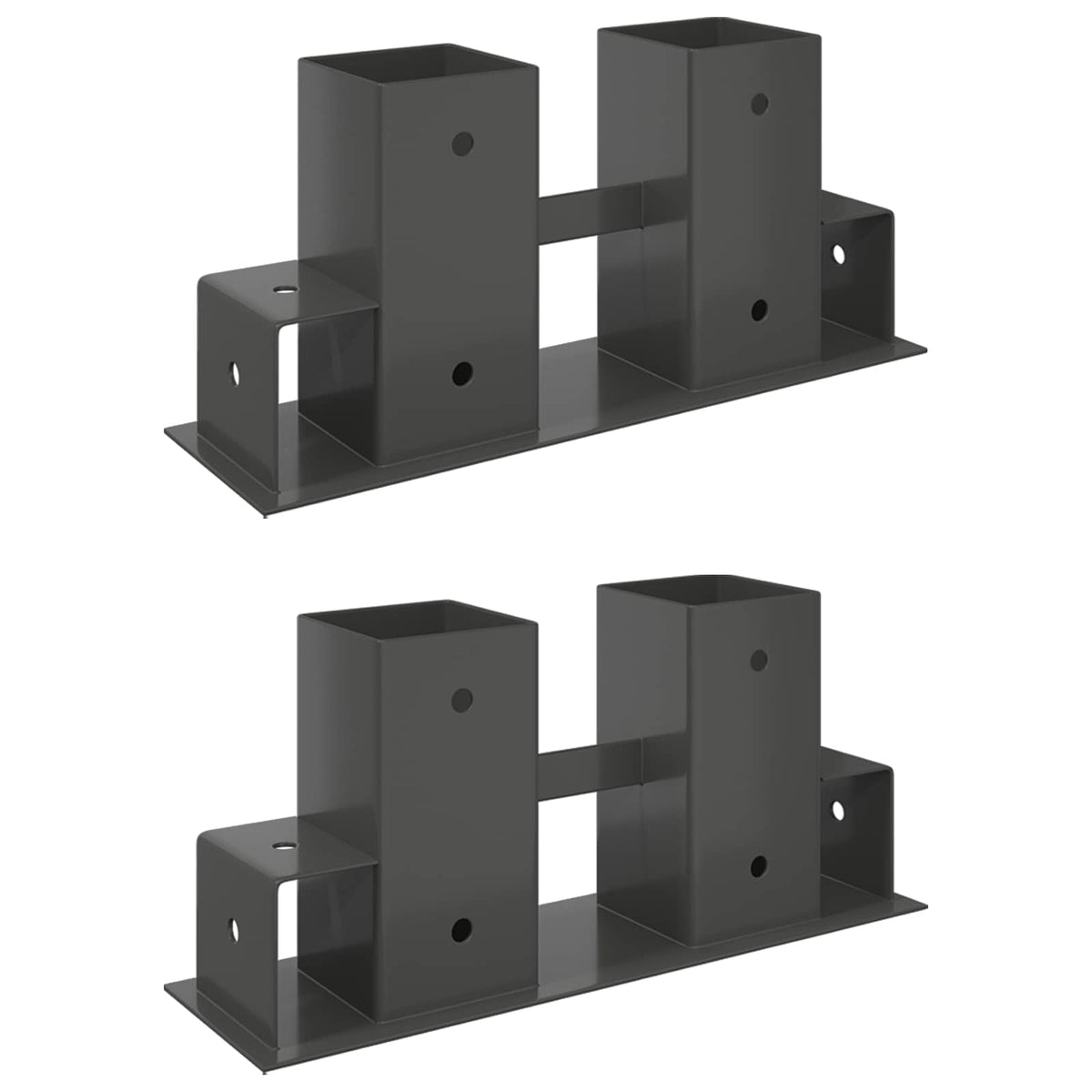 vidaXL Firewood Stack Aid 2 pcs Anthracite 34 x 10 x 15 cm Steel